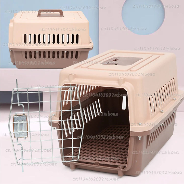 Outdoor Large Plastic Cat CageLarge Airline Pet CageCat Shipping Box Portable Pet Supplies