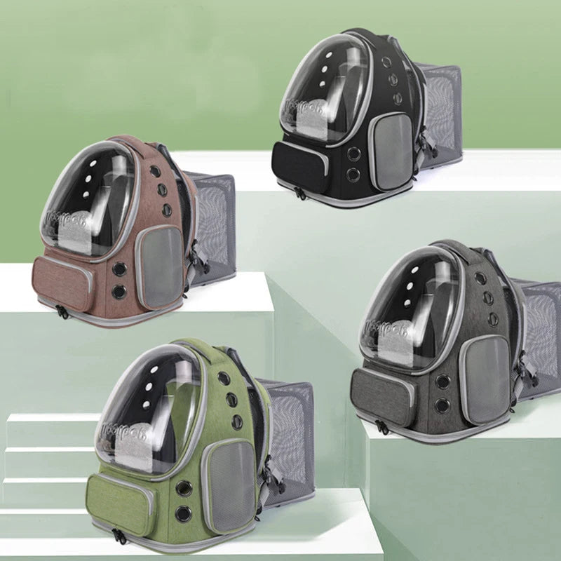 Expandable Large Capacity Pet Cat Carrying Bag Breathable Backpacks For Small Dogs Cats Outgoing Travel Airline Transport