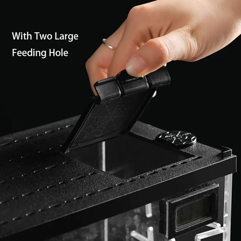 Transparent Reptile Pet Breeding Box Crawling Pet Feeding Box Lizard Silkworm Scorpion Beetle Insect Box Pet House Acrylic Cage