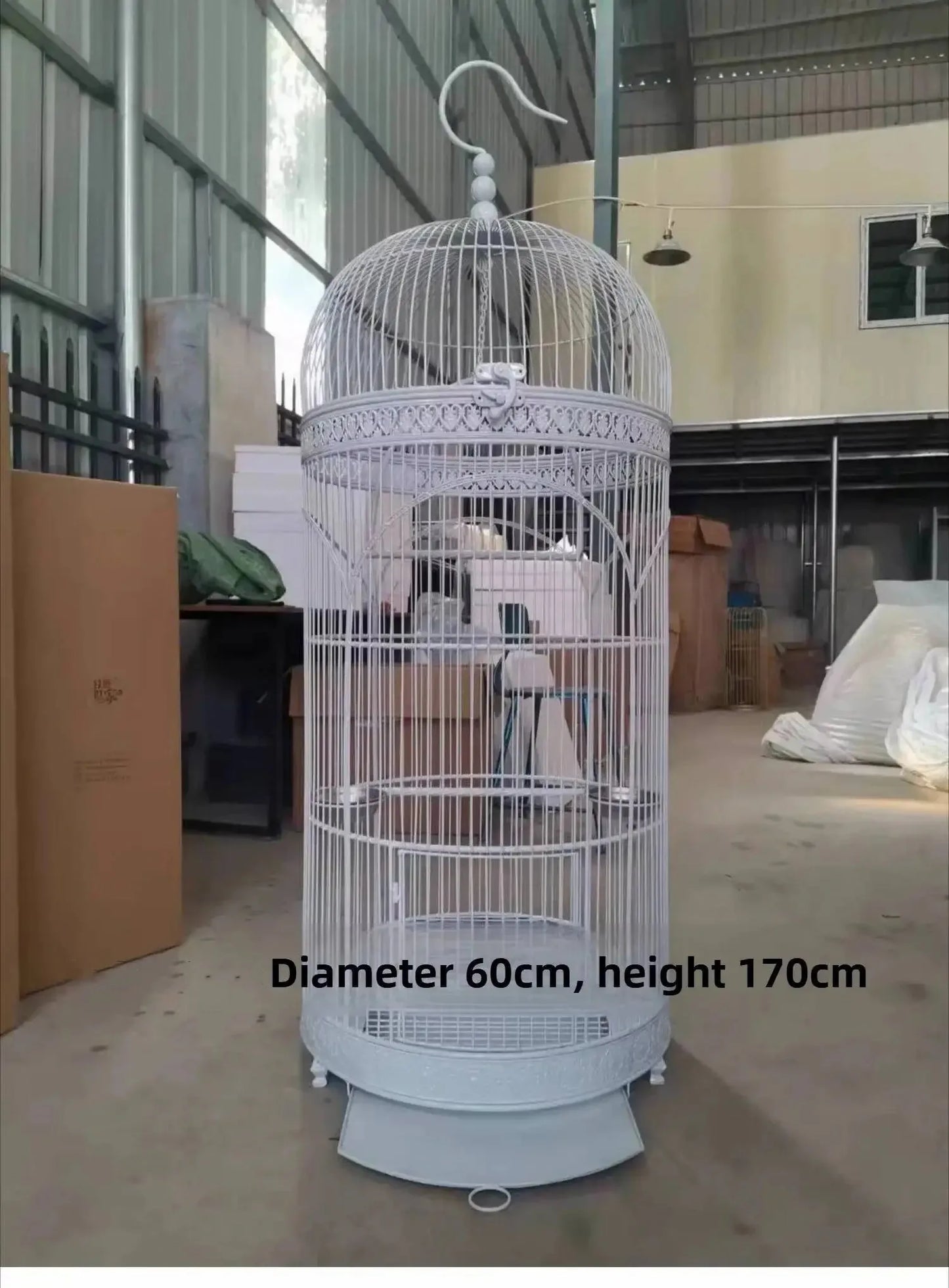 Extra Large iron Cylindrical Bird Cages courtyard outdoor Parrot Large Villa Cage European retro Cage Birds Budgie Canary Bird Z