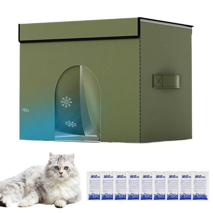 Cooling Outdoor Cat House Portable Cat Air Conditioning House Cold Sleeping Enclosure Pet Supply For Travel Indoor Bedroom