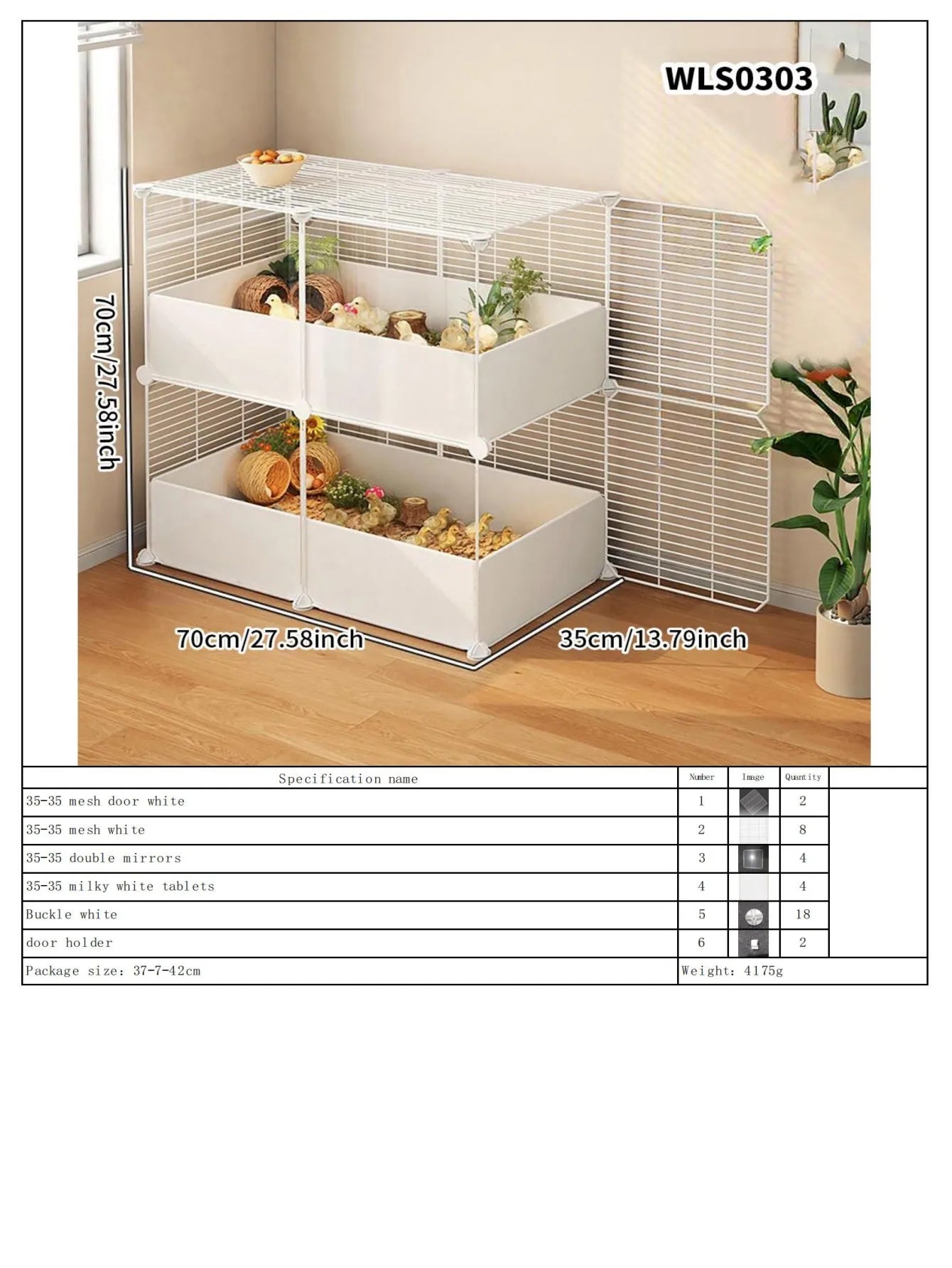 Hamster Cage for Home Use, Luxury Villa for Golden Hamsters, Small Chicken Breeding Observation Cage, Empty Cage
