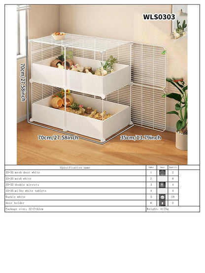 Hamster Cage for Home Use, Luxury Villa for Golden Hamsters, Small Chicken Breeding Observation Cage, Empty Cage