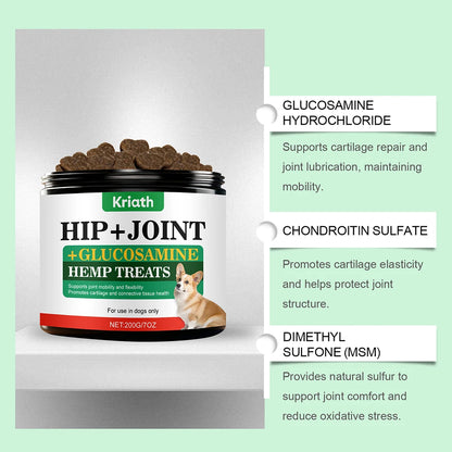 200g Dog Joint Supplement Soft Chews For Senior Dogs Natural Dog Joint Support For Improved Mobility For Senior Dogs