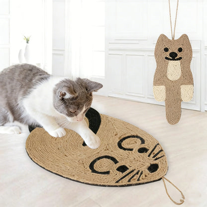 Pet cat toys, mouse sisal cat scratching board, hangable cat bed pad, scratch-resistant and non-shedding