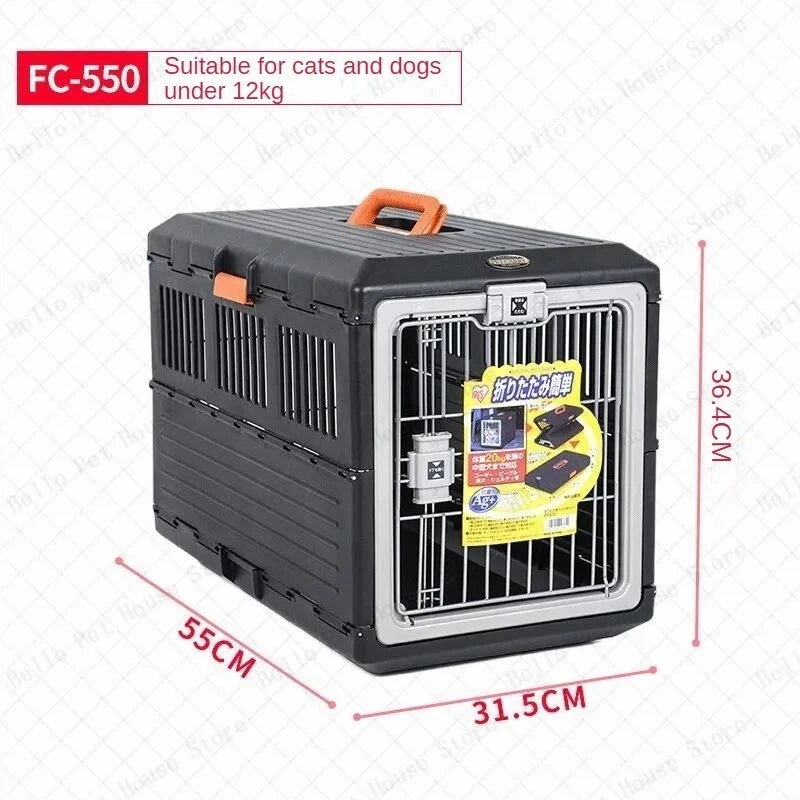 Portable foldable dog cage Oversized breathable pet airline box Car pet cage for traveling Multi-function foldable pet cage