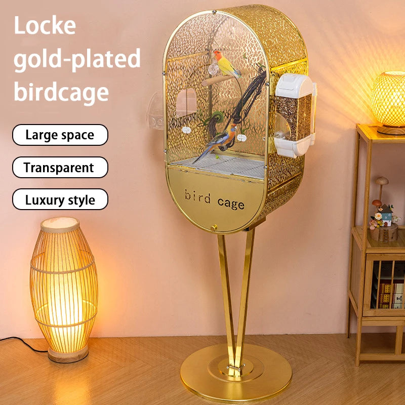 Large Bird Cages Canaries Parrot Houses Luxury Decorative Display Birds Cage Interior Transparent Parakeet Habitats Villa