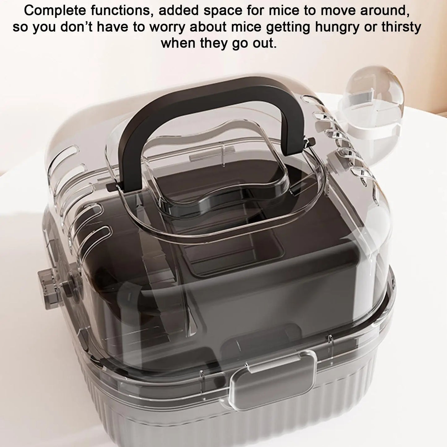 Hamster Travel Carrier Double-Layer Breathable Case Small Hamster Cage With Handle For Guinea Bunny Mice Dwarf Chinchillas