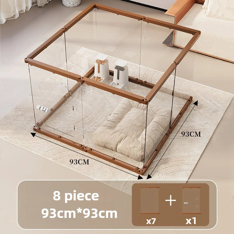 Acrylic Pet Fence with Insulation Dog Cage Transparent Dog Kennel for Indoor Dogs Crate furniture DIY Freely Combined House