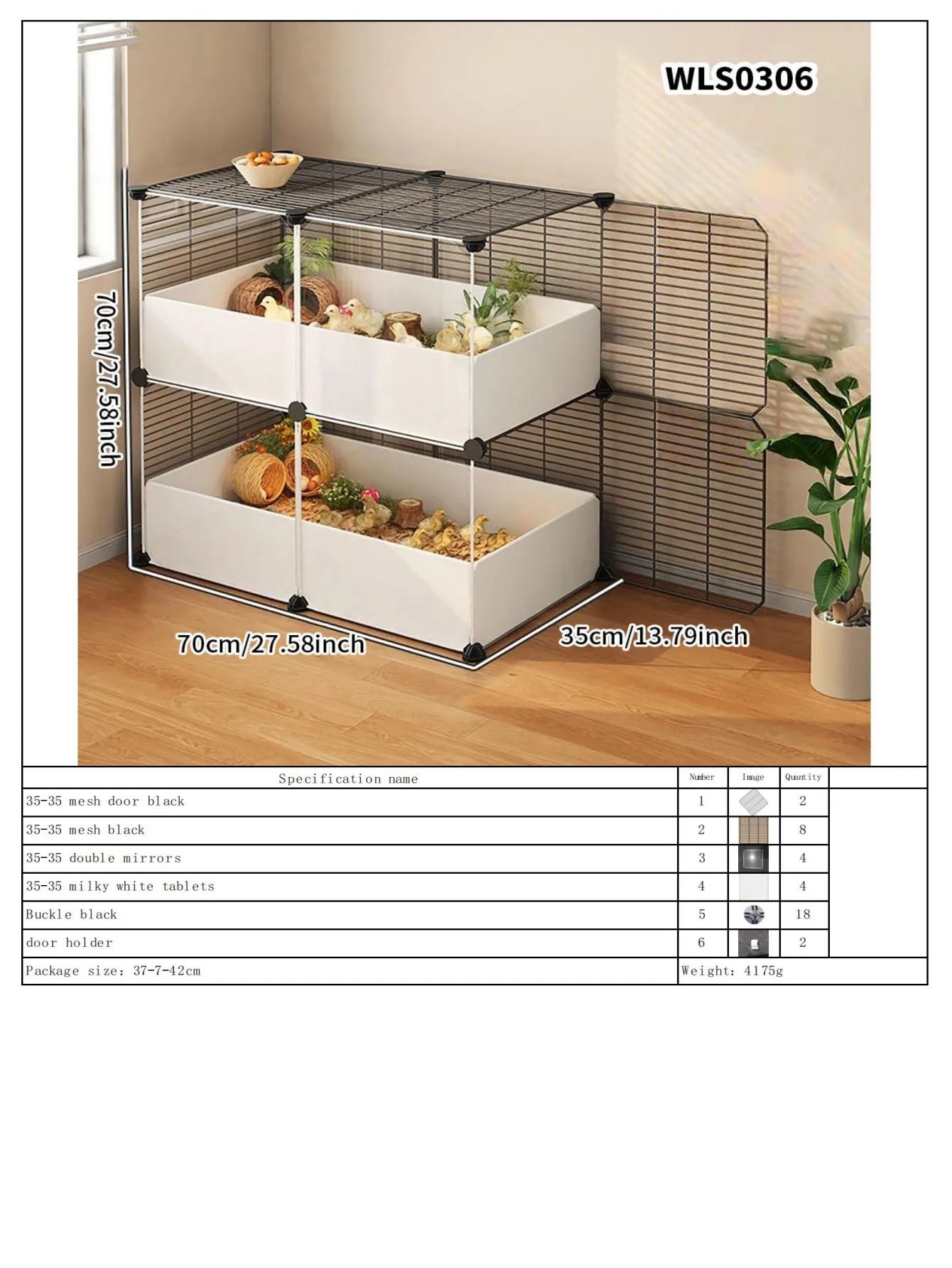 Hamster Cage for Home Use, Luxury Villa for Golden Hamsters, Small Chicken Breeding Observation Cage, Empty Cage