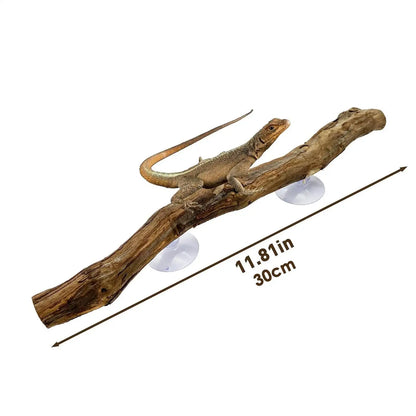 Reptile Branch Unique Bearded Dragon Branch Reptile Decor Wooden Tree Trunk Ornament Habitat Decorations Non-slip Climbing