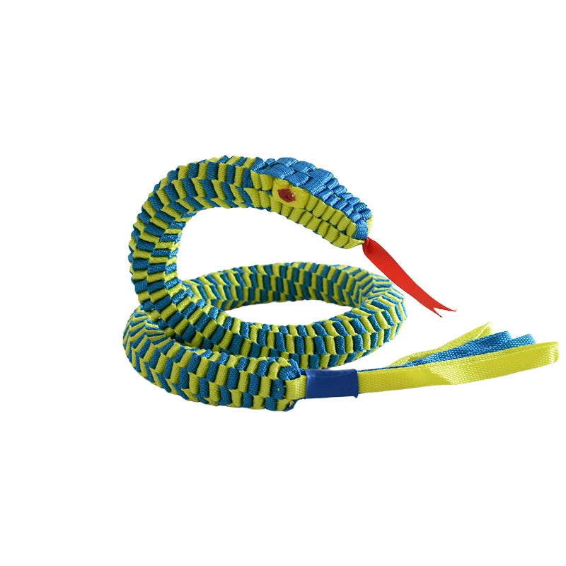 Durable Snake Shaped Dog Rope Toy Interactive Floating Pet Chew Toy for Teething Training Tug of War 3 Sizes