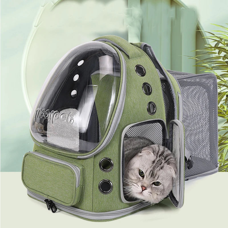 Expandable Large Capacity Pet Cat Carrying Bag Breathable Backpacks For Small Dogs Cats Outgoing Travel Airline Transport