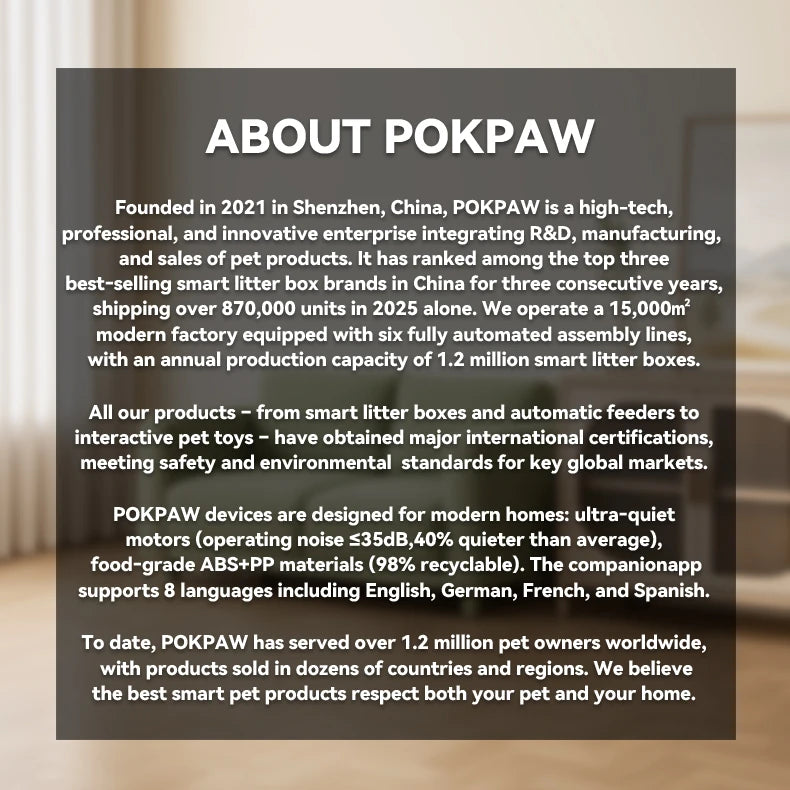 Pokpaw CL16 Smart Cat Litter Box with App Control 76L Self-cleaning Automatic Semi Enclosed Cat Litter Box Cat Toilet Supplies