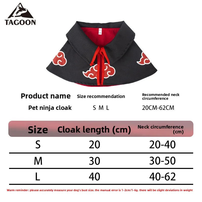 Cat Clothes Akatsuki Organization Cloak Dog Cape Small Dog Cos Ninja Dress Pet Costume Party Decoration Photo Props