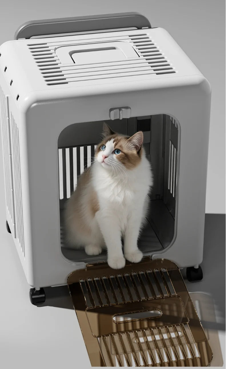 Pet supplies Outdoor cat out cat box breathable air box puppy pet supplies universal wheel pull rod box out of cage air