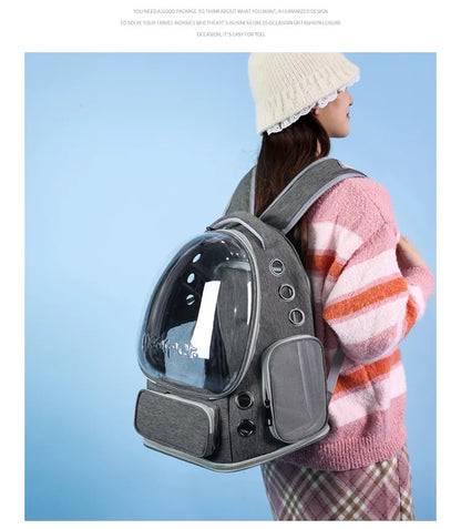 Expandable Large Capacity Pet Cat Carrying Bag Breathable Backpacks For Small Dogs Cats Outgoing Travel Airline Transport