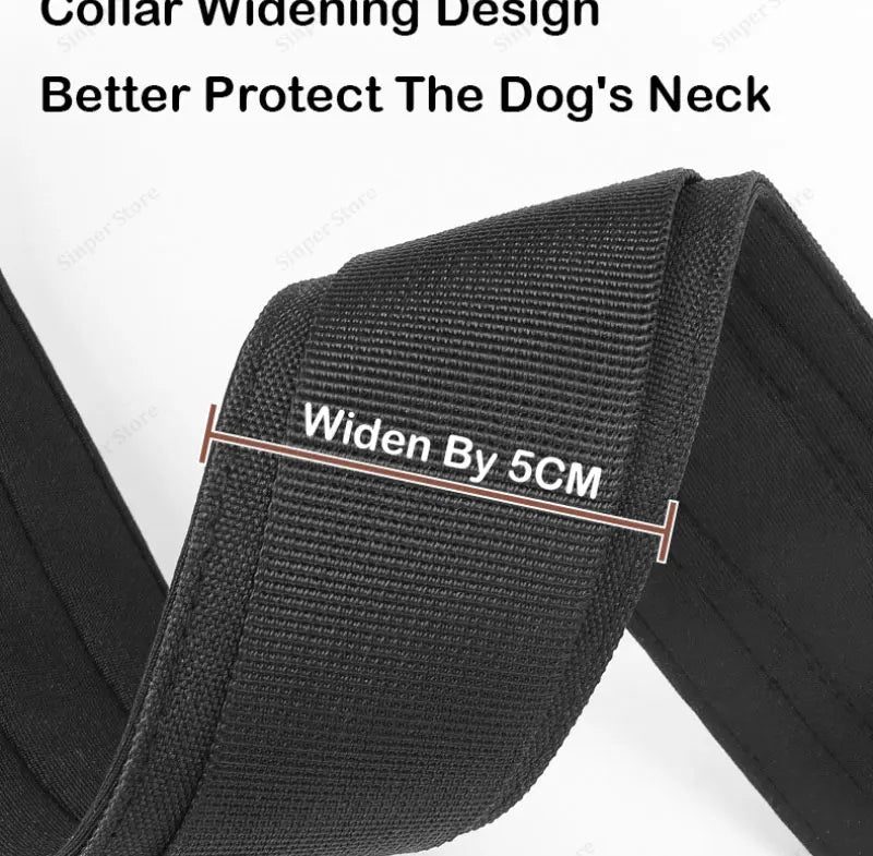 Tactical Dog Collar Adjustable Military Training Nylon Dog Collar with Control Handle and Heavy Metal Buckles for Large Dogs