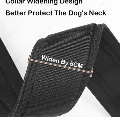 Tactical Dog Collar Adjustable Military Training Nylon Dog Collar with Control Handle and Heavy Metal Buckles for Large Dogs
