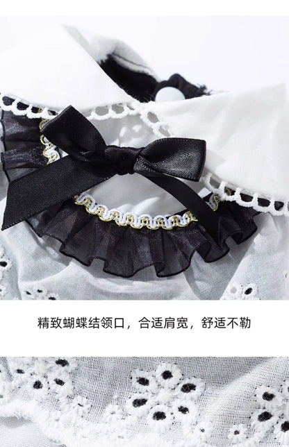 Blue Maid Skirt Kitten Dress Thin Breathable Pet British Short Silver Summer Clothes Cat Dress
