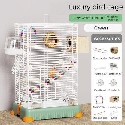 Parrot Cage Large Space Luxury Iron Household Bird Cage Desktop Myna Thrush Cockatiel Nest Home Decorative Parrot Cages House