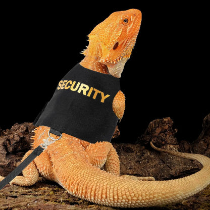 Bearded Dragon Harness Leash Set, Lizard Clothe Costume Adjustable Reptile Harness with 5ft Leash for Bearded Dragon