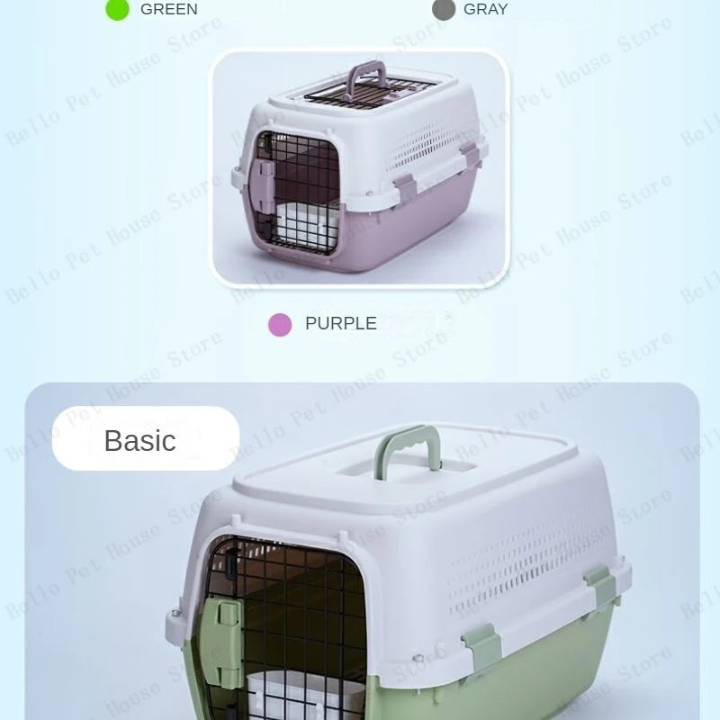 Sturdy Pet Airline Box Ventilated Dog Shipping Box Multi-purpose Cat Cage Portable Pet Transport Cage Pet Supplies