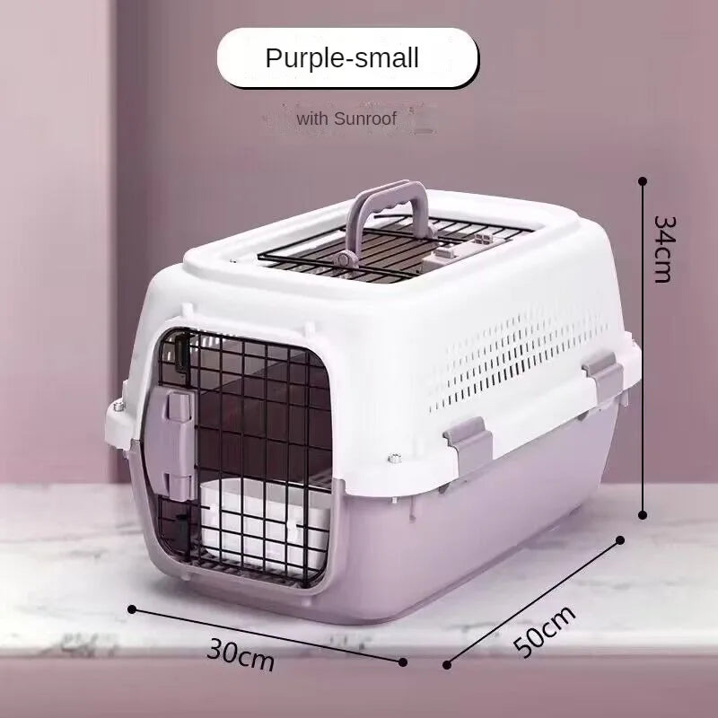 Sturdy Pet Airline Box Ventilated Dog Shipping Box Multi-purpose Cat Cage Portable Pet Transport Cage Pet Supplies