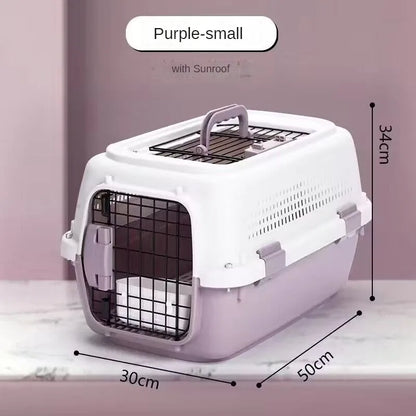 Sturdy Pet Airline Box Ventilated Dog Shipping Box Multi-purpose Cat Cage Portable Pet Transport Cage Pet Supplies