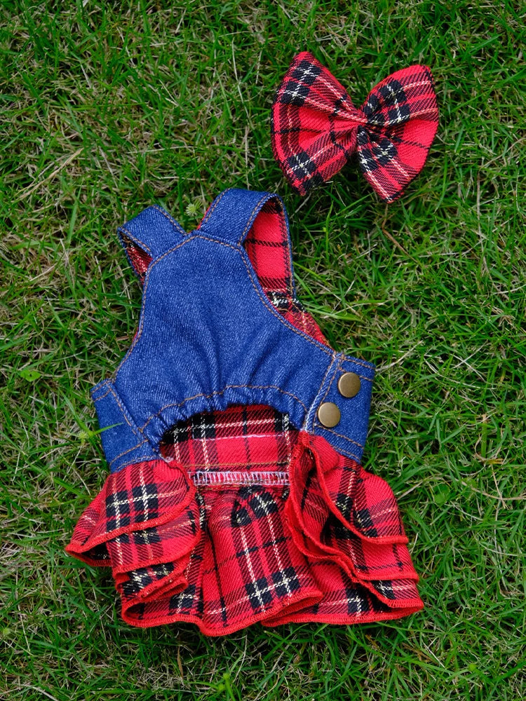 Luxury Dog Denim Strap Skirt Pet Clothing Spring Summer Small Dog Denim Strap Skirt Dog Dresses for Maltese Pomerpish Yorkshire