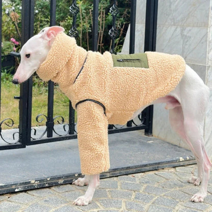Thickened Lamb Wool Two in One Dog Cotton Coat Windproof Warm Coat High Necked Large Dog Outdoor Trendy Clothing Pet Winter Vest