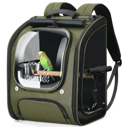 Bird Carrier Parrot Backpack Bag with Perch Cups for Small Pets,Birds,Cockatiel,Portable Bird Cage for Parrots Outdoor Travel