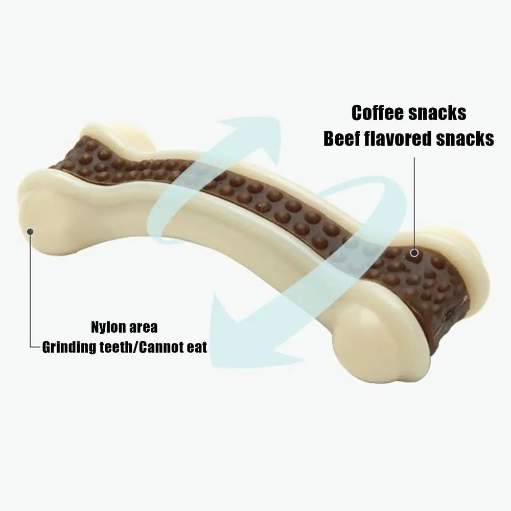 1pcs Dog Toys Eat Play Nylon+Leather Bone Stick Teething Stick Dog Toy Bite Gum Bone Resistant Bite Chewing Pet Supplies