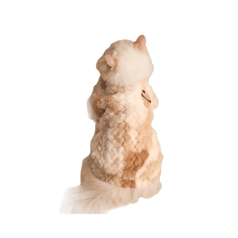 Warm Cat Vest Kitten Ragdoll British Shorthair Silver Shaded Cat Winter Autumn Clothes Cute Small Cat Outfit Cozy Pet Apparel