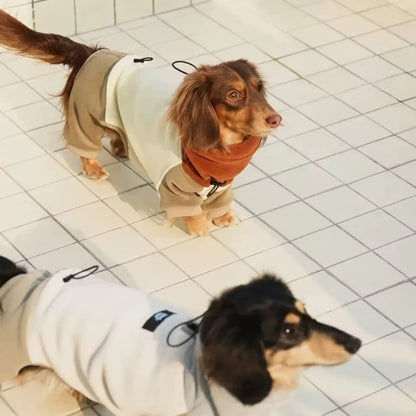 Fashion Thickened 4-legged Dachshund Dog Clothes Winter Soft Waxy Heating Antistatic Double-sided Fleece Dachshund Cotton Home