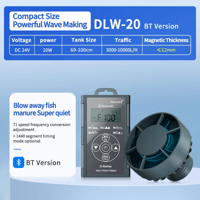 Jebao Jecod DLW Series Aquarium Smart Wave Maker Flow Pump with WiFi LCD Controller for Fish Tank