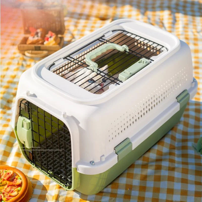 Sturdy Pet Airline Box Ventilated Dog Shipping Box Multi-purpose Cat Cage Portable Pet Transport Cage Pet Supplies