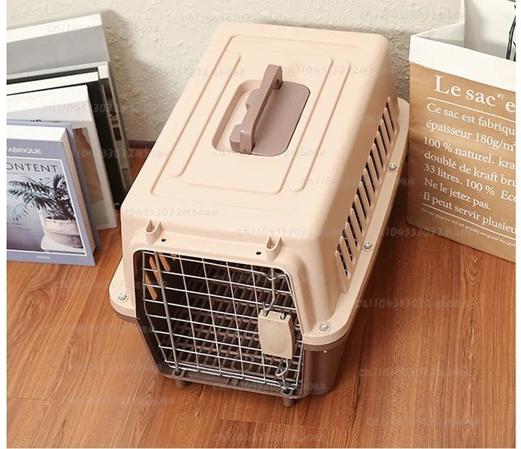 Outdoor Large Plastic Cat CageLarge Airline Pet CageCat Shipping Box Portable Pet Supplies