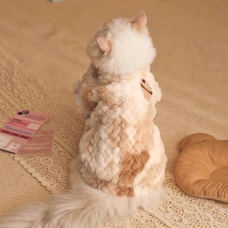 Warm Cat Vest Kitten Ragdoll British Shorthair Silver Shaded Cat Winter Autumn Clothes Cute Small Cat Outfit Cozy Pet Apparel