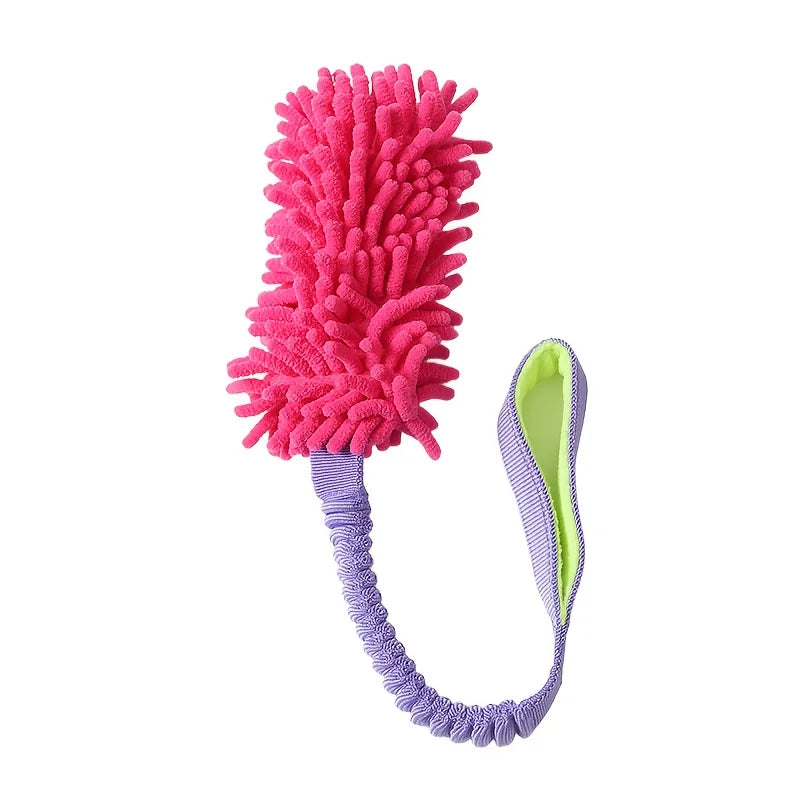 Durable Dog Toys for Aggressive Chewers - Soft Plush Pulling Rope Chew Toy with Sturdy Handle, Interactive Teeth Cleaning Toy
