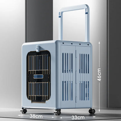 Pet supplies Outdoor cat out cat box breathable air box puppy pet supplies universal wheel pull rod box out of cage air