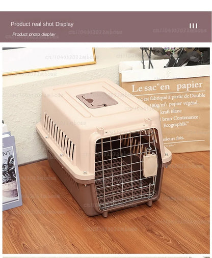 Outdoor Large Plastic Cat CageLarge Airline Pet CageCat Shipping Box Portable Pet Supplies