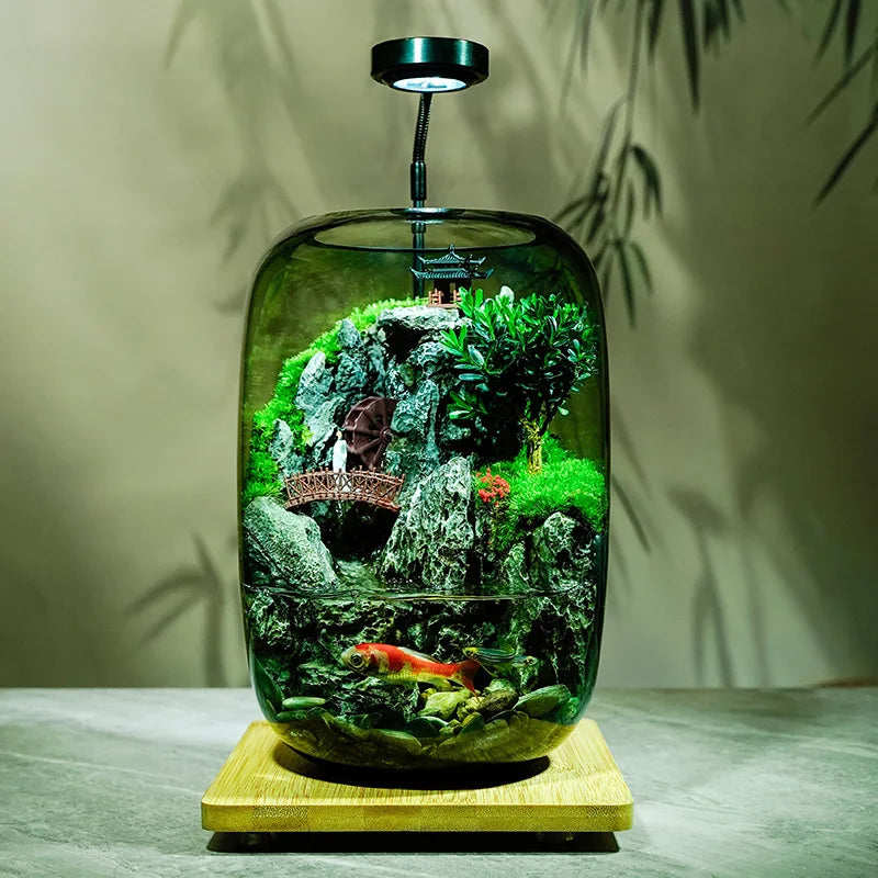 Glass Aquariums Ecological Hydroponics Plant Bottle Small Desktop Decoration Fish Tank Multi-functional Landscape Aquariums