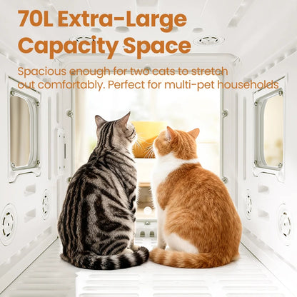 ROJECO 70L Smart Pet Dryer Box Automatic Temperature Control 360° Drying Ultra Quiet Pet Hair Grooming For Dog Cat Dryer 4 Speed