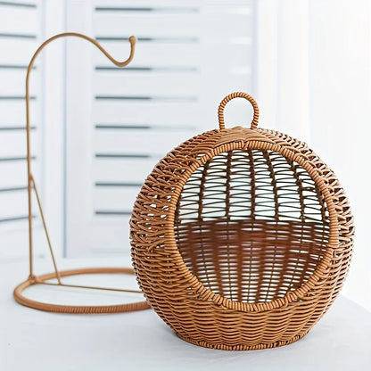 Luxury Fruit Basket Cat Hammock bed Hand Woven Storage Basket Comfortable Heavy Carton Packaging Not Easy To Damage for Pets