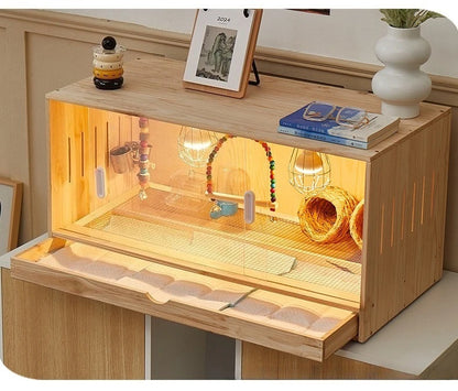 Wooden Bird Cage Parrot Pigeon Birds House with Drawers Ventilate Large Space Bird Nests Home Birds Breeding Box Aviary Pigeon