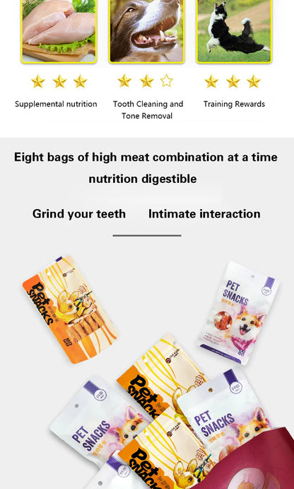 Pet snacks 110g dog snacks training rewards bite-resistant teeth grinding stick chicken breast beef strips