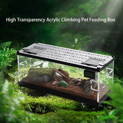Transparent Reptile Pet Breeding Box Crawling Pet Feeding Box Lizard Silkworm Scorpion Beetle Insect Box Pet House Acrylic Cage