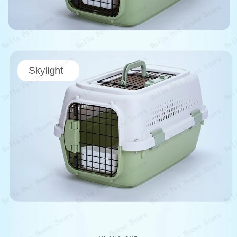 Sturdy Pet Airline Box Ventilated Dog Shipping Box Multi-purpose Cat Cage Portable Pet Transport Cage Pet Supplies