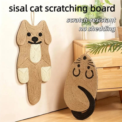 Pet cat toys, mouse sisal cat scratching board, hangable cat bed pad, scratch-resistant and non-shedding